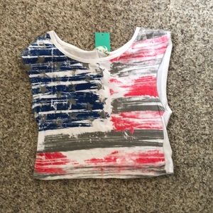 4th of July American flag crop top